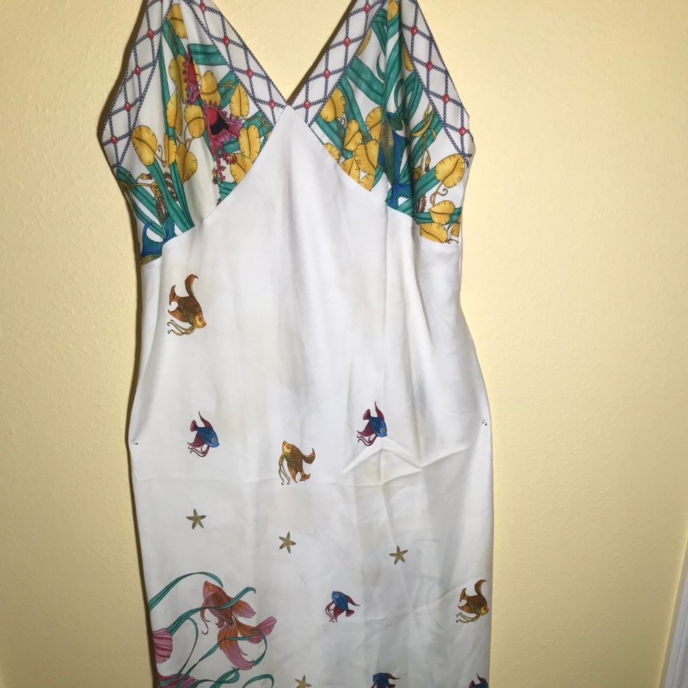 Vintage Exotic Fish Silk Beach Cover- Maxi Dress